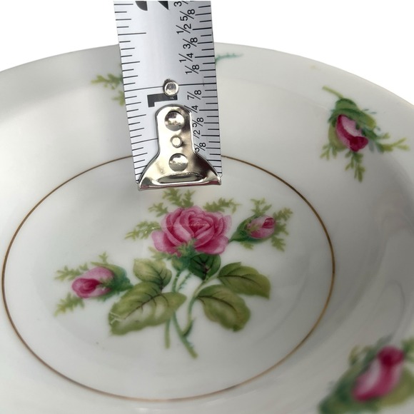 Vtg Kyoto Roseverte Fine China Small Bowls Pink Roses Gold Japan Set 4 Victorian - Picture 6 of 7